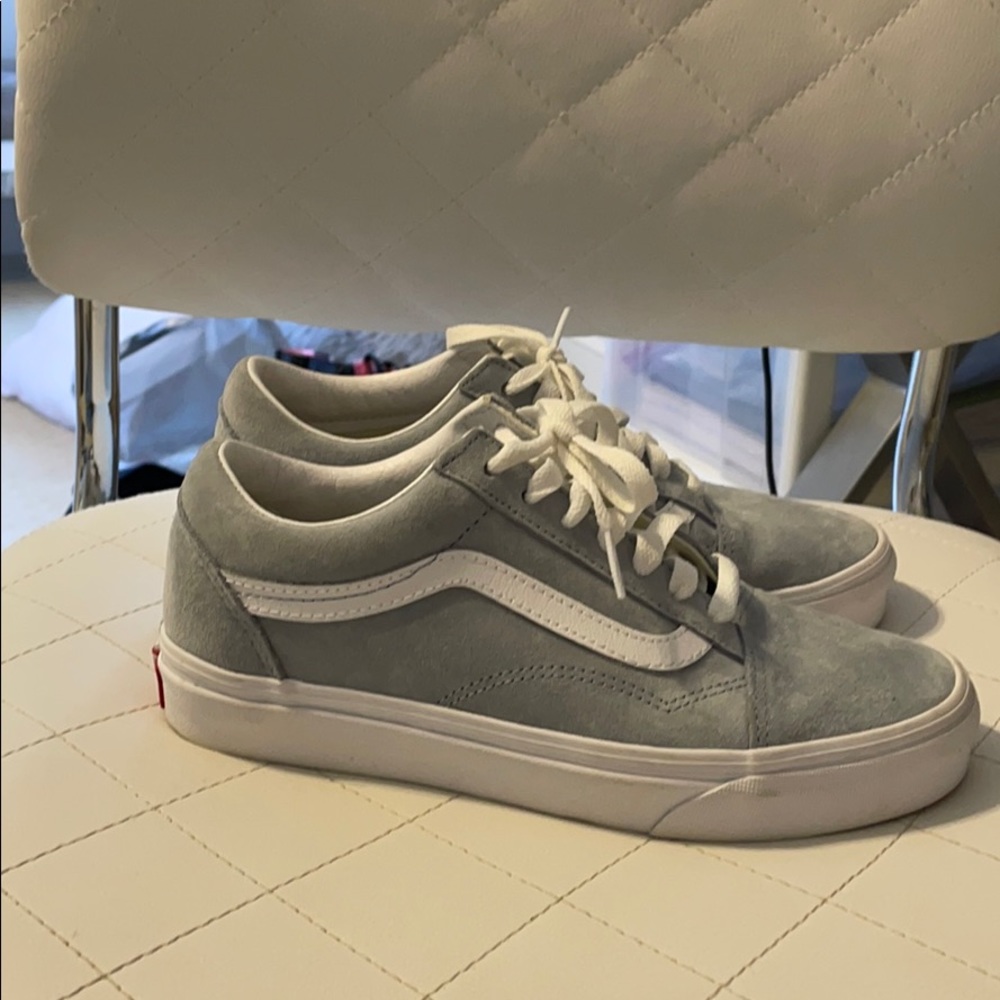 vans old school light blue suede